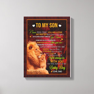 Son Gifts   Letter To My Son Love From Dad Canvas Print