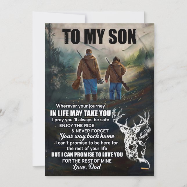 Son Gifts | Letter To My Son Love From Dad Holiday Card (Front)