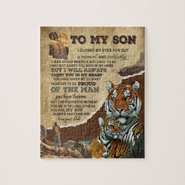 Son Gifts | Letter To My Son Love From Dad Jigsaw Puzzle (Vertical)