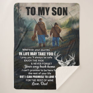 Son Gifts   Letter To My Son Love From Dad Sherpa Blanket