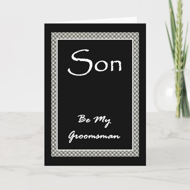 SON Groomsmen Invitation  with Chequerboard Border (Front)