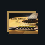 Son Happy Birthday Acoustic Guitar  Card<br><div class="desc">A great photo of an acoustic guitar,  for a son of any age. Change the background colour on back,  and don't forget to add your own text! It's easy to customise. Any questions? Just ask! Cherie's Art(c)2022</div>