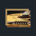 Son Happy Birthday Acoustic Guitar  Card<br><div class="desc">A great photo of an acoustic guitar,  for a son of any age. Change the background colour on back,  and don't forget to add your own text! It's easy to customise. Any questions? Just ask! Cherie's Art(c)2022</div>