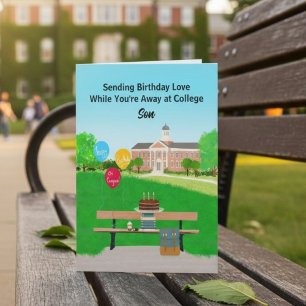 Son Happy Birthday Away at College Card