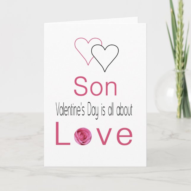 Son  Happy Valentine's Day Roses Holiday Card (Front)