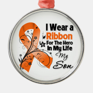 Son Hero in My Life Leukaemia Metal Tree Decoration