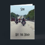 **SON** HIT THE ROAD=MOTORCYCLE STYLE BIRTHDAY CARD<br><div class="desc">What a FUN CARD to send to **YOUR SON** ON HIS BIRTHDAY!!!</div>