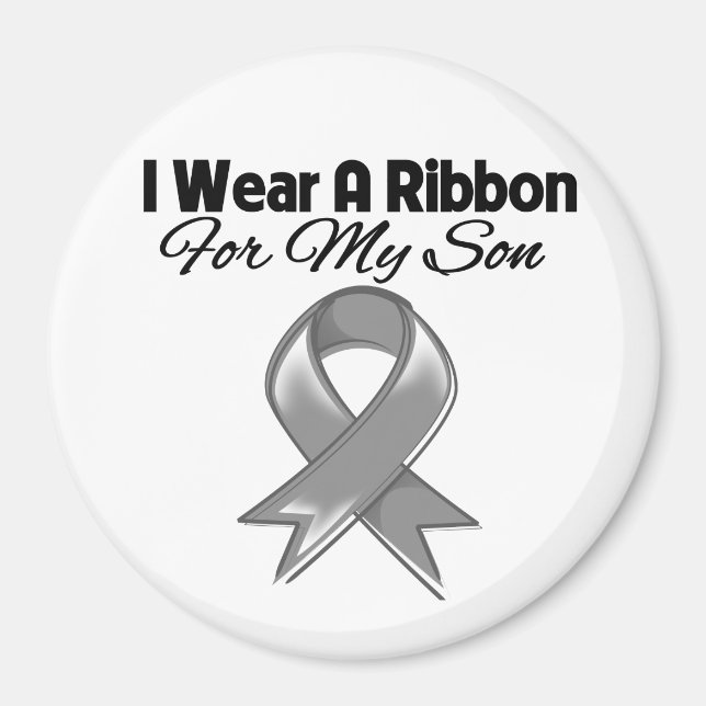 Son - I Wear A Grey Ribbon Magnet (Front)
