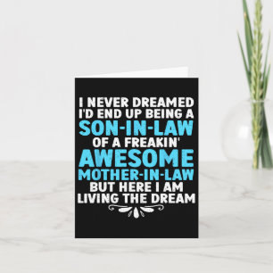 Son In Law Art From Mother In Law For Men Boys Son Card