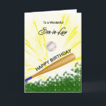 Son in Law Baseball Birthday Card<br><div class="desc">Give your baseball loving son-in-law a baseball and bat card with an explosive baseball theme! A baseball and bat with the words 'To a wonderful son-in-law'.</div>