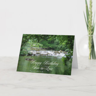 Son-in-law birthday card showing a river