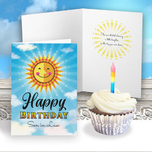 Son in Law Birthday Yellow Smiling Sun Card