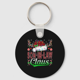 Son-in-law Claus Christmas Light Matching Family X Key Ring