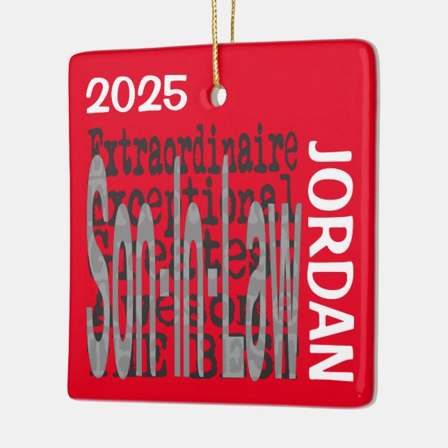 Son-In-Law Extraordinaire CUSTOM Ceramic Ornament (Left)