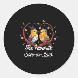 Son In Law Groom Funny Husband To Be Humour  Classic Round Sticker