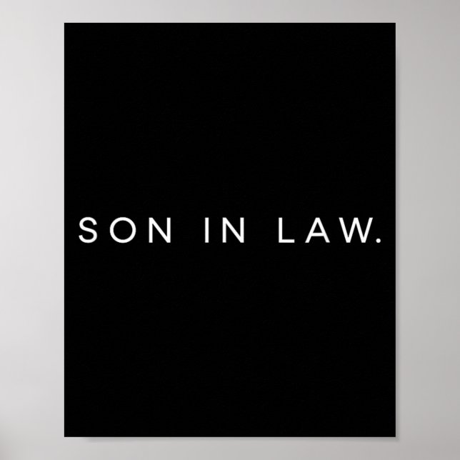 Son In Law Minimalist Lettering Daughters Husband Poster (Front)