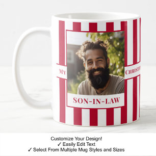 Son-in-law, Name, Message, Photo, Stripe Mug C81
