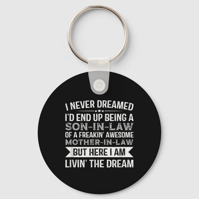 Son In Law Of A Awesome Mother In Law Gift T-shirt Key Ring (Front)