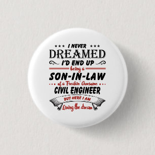 Son In Law Of Awesome Civil Engineer 3 Cm Round Badge