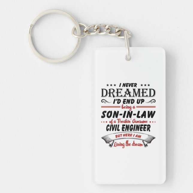 Son In Law Of Awesome Civil Engineer Key Ring (Front)