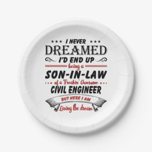 Son In Law Of Awesome Civil Engineer Paper Plate