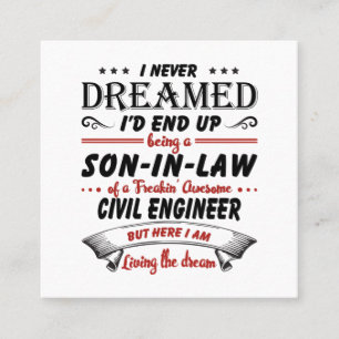 Son In Law Of Awesome Civil Engineer Square Business Card
