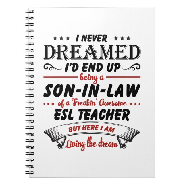 Son In Law Of Awesome ESL Teacher Notebook (Front)