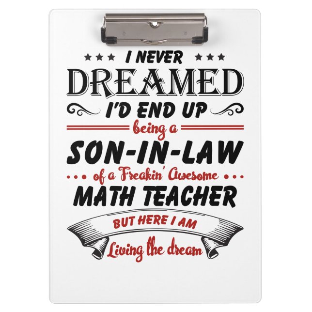 Son In Law Of Awesome Math Teacher Clipboard (Front)