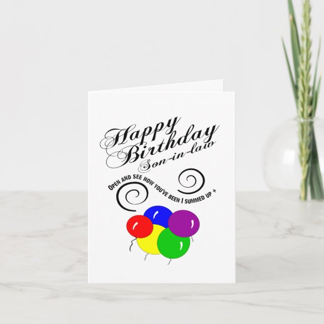 son in law sum up card (Front)