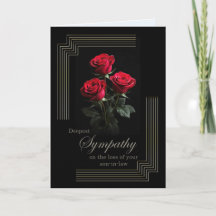 Son in Law Sympathy Roses on Black