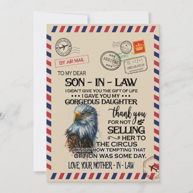 Son-In-Law | To My Dear Son-In-Law From Mother Holiday Card (Front)