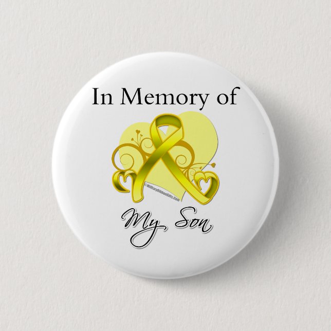 Son - In Memory of Military Tribute 6 Cm Round Badge (Front)