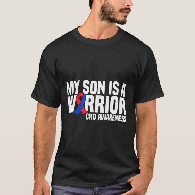 Son Is A Warrior Chd Congenital Heart Disease Awar T-Shirt (Front)