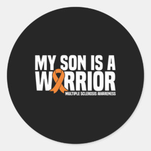 Son Is A Warrior Ms Multiple Sclerosis Awareness Classic Round Sticker