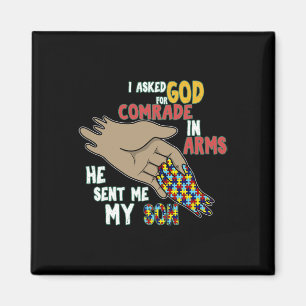 Son Kid Autistic Puzzle Piece Cool Autism Awarenes Magnet
