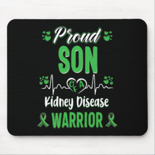 Son Kidney Disease Warrior Awareness Ribbon Green Mouse Pad