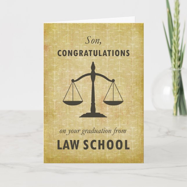 Son, Law School Graduation Congratulations Sc Card (Front)
