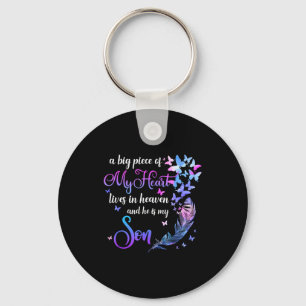 Son lives in heaven memorial quotes love mum dad key ring