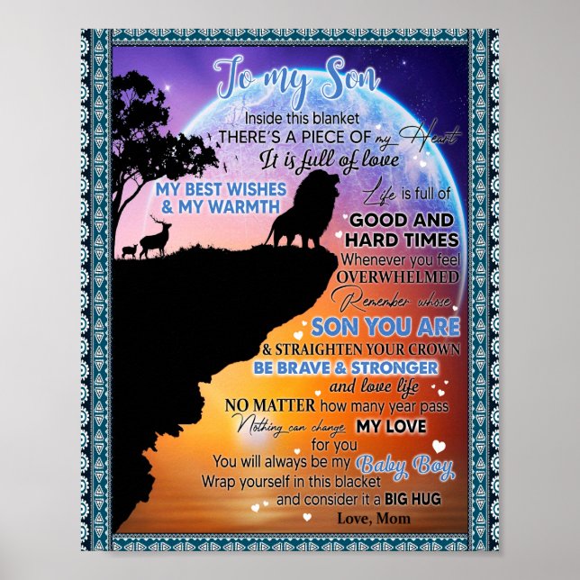 Son Lovers | To My Son There's A Piece Of My Heart Poster (Front)