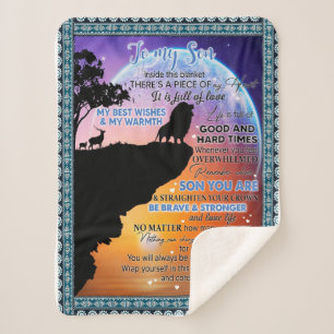 Son Lovers   To My Son There's A Piece Of My Heart Sherpa Blanket