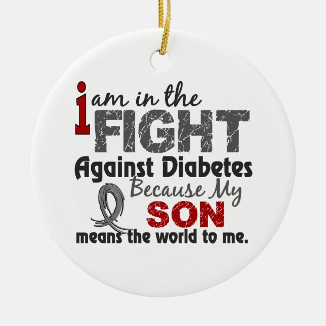 Son Means World To Me Diabetes Ceramic Tree Decoration (Front)