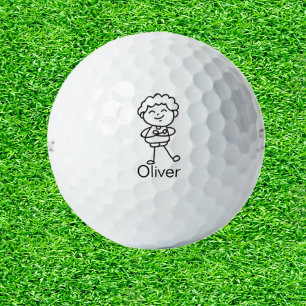 Son modern doodle art piece golf balls
