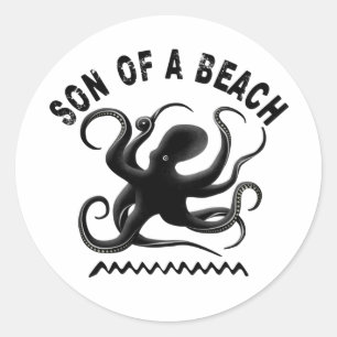 Son of a beach - Pun design for sea life lover Classic Round Sticker