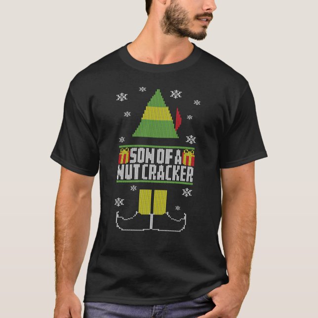 Son Of A Nutcracker Ugly Christmas Sweater Elf T-S (Front)
