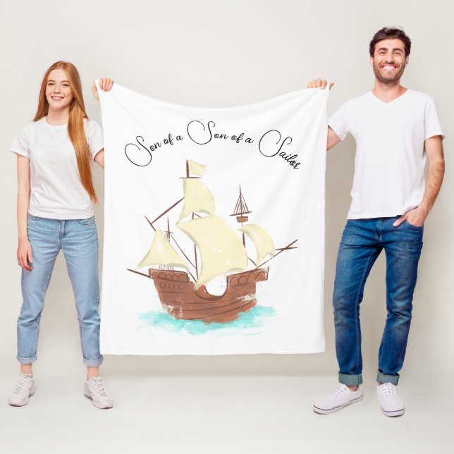 Son of a Son of a Sailor pirate Fleece Blanket (In Situ)