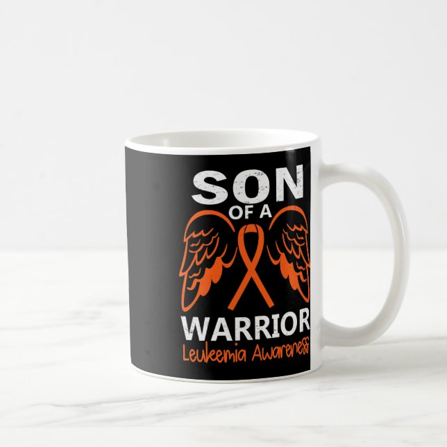 Son Of A Warrior Leukaemia Awareness Angel Wings  Coffee Mug (Right)