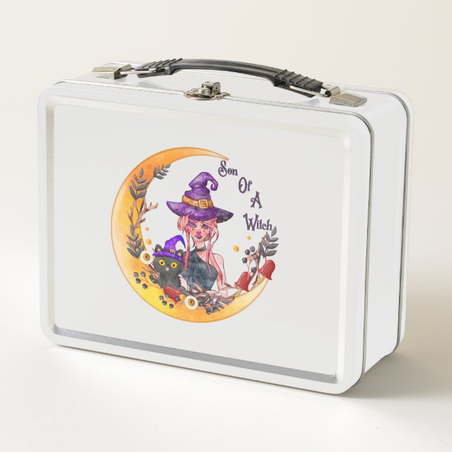 Son of a Witch – Crescent Moon Design Metal Lunch Box (Front)
