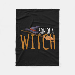 Son of a witch's hat halloween broomstick  fleece blanket