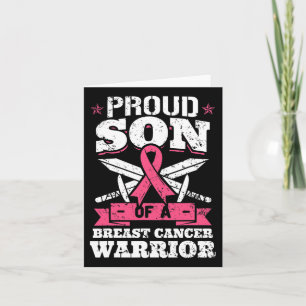 Son Of Breast Cancer Warrior Pink Awareness Ribbon Card