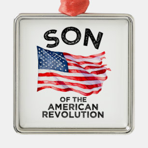 Son of the American Revolution SAR US FLAG Metal Tree Decoration